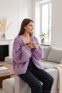 Casaco de Malha HandMade (Lilás) | Sarai