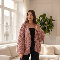 Casaco de Malha HandMade (Rosa) | Sarai