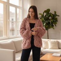 Casaco de Malha HandMade (Rosa) | Sarai