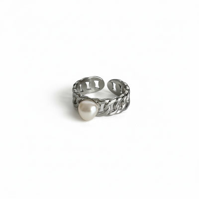 Stainless Steel Leaf III Ring