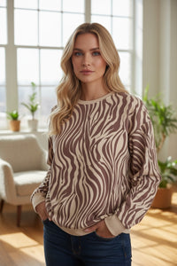Camisola Sweat Animal Print Oversized