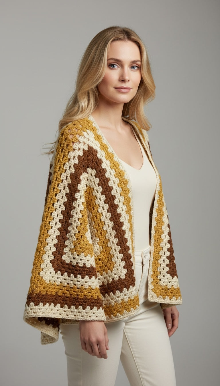 Casaco Croche Castanho | Eloá