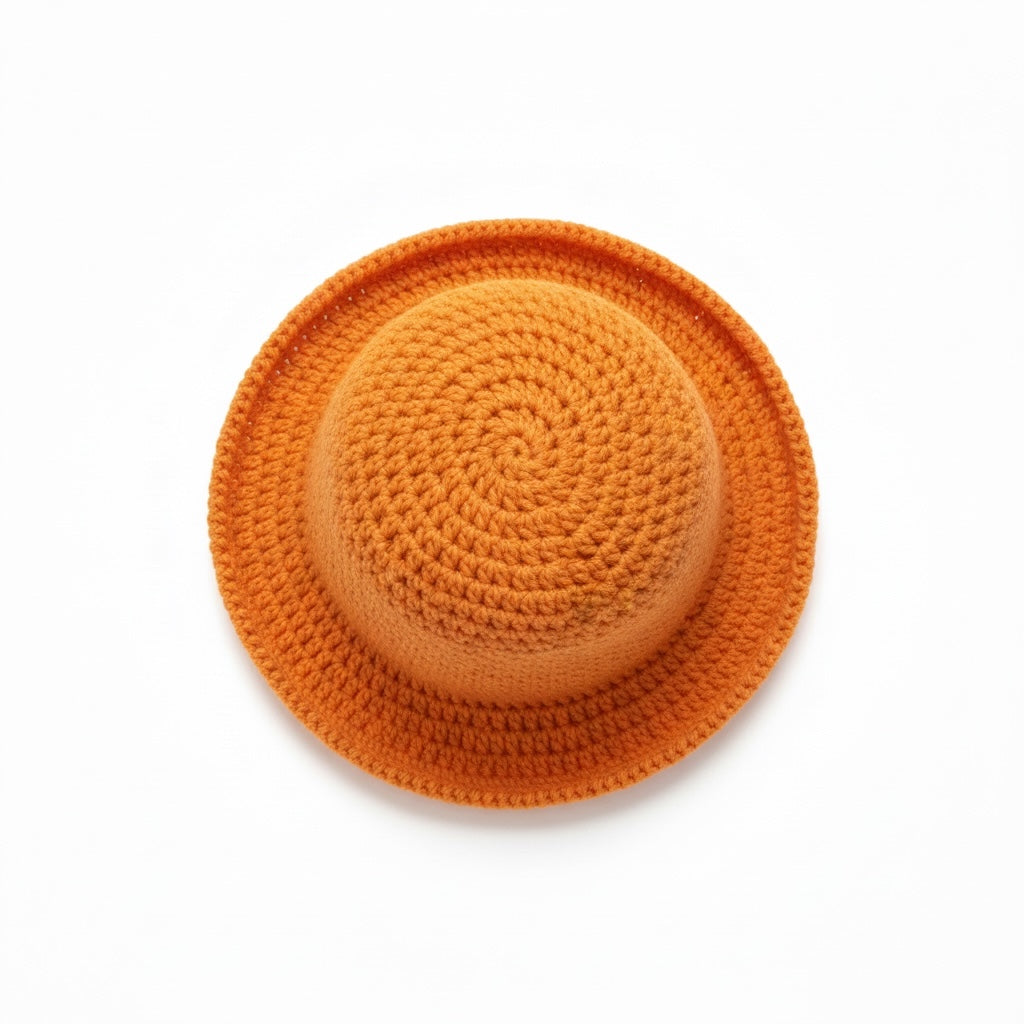 Chapéu de Croché Laranja Artesanal | Feito à Mão