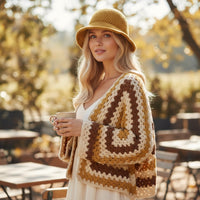 Casaco Croche Castanho | Eloá