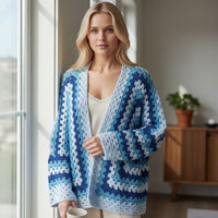 Casaco Croche Azul | Eloá