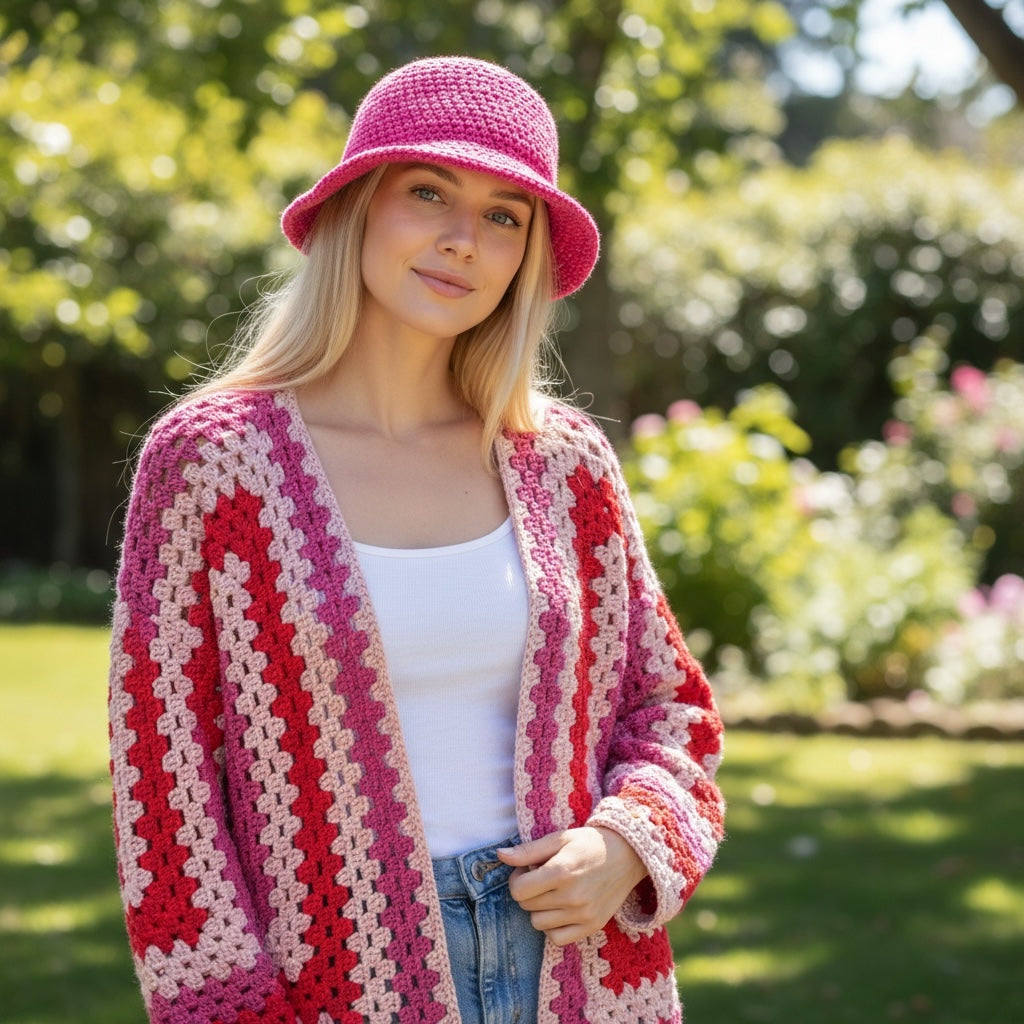 Casaco Croche Rosa | Eloá