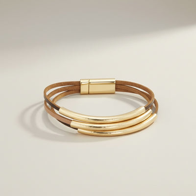 Stainless Steel and Rhinestone Leaf Bracelet