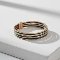 Stainless Steel and Rhinestone Leaf Bracelet