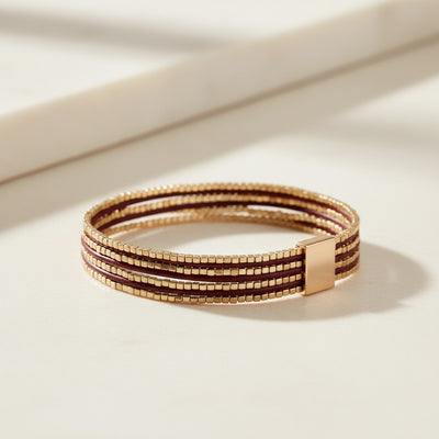 Stainless Steel and Rhinestone Leaf Bracelet