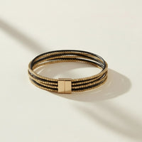 Stainless Steel and Rhinestone Leaf Bracelet