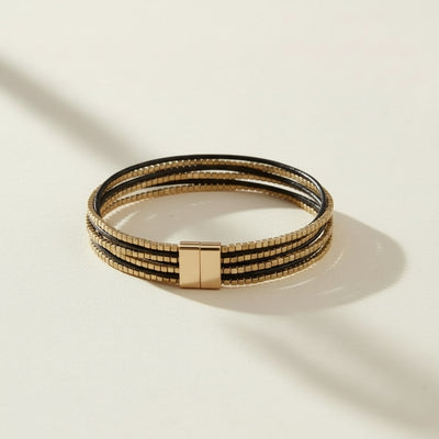 Stainless Steel and Rhinestone Leaf Bracelet