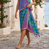 Top Lila con Corazones Naranjas 