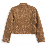 Casaco Curto de Estilo Militar Estampado Bambi – Camel
