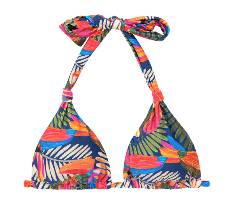 Top Biquíni Jungle Mel Azul frente - Rio de Sol | GRINE