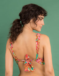 Top Biquíni Tropics Halter Marina Castanho lateral - Rio de Sol | GRINE

