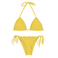 Biquíni Melon Eva amarelo detalhe bordado | Rio de Sol | GRINE