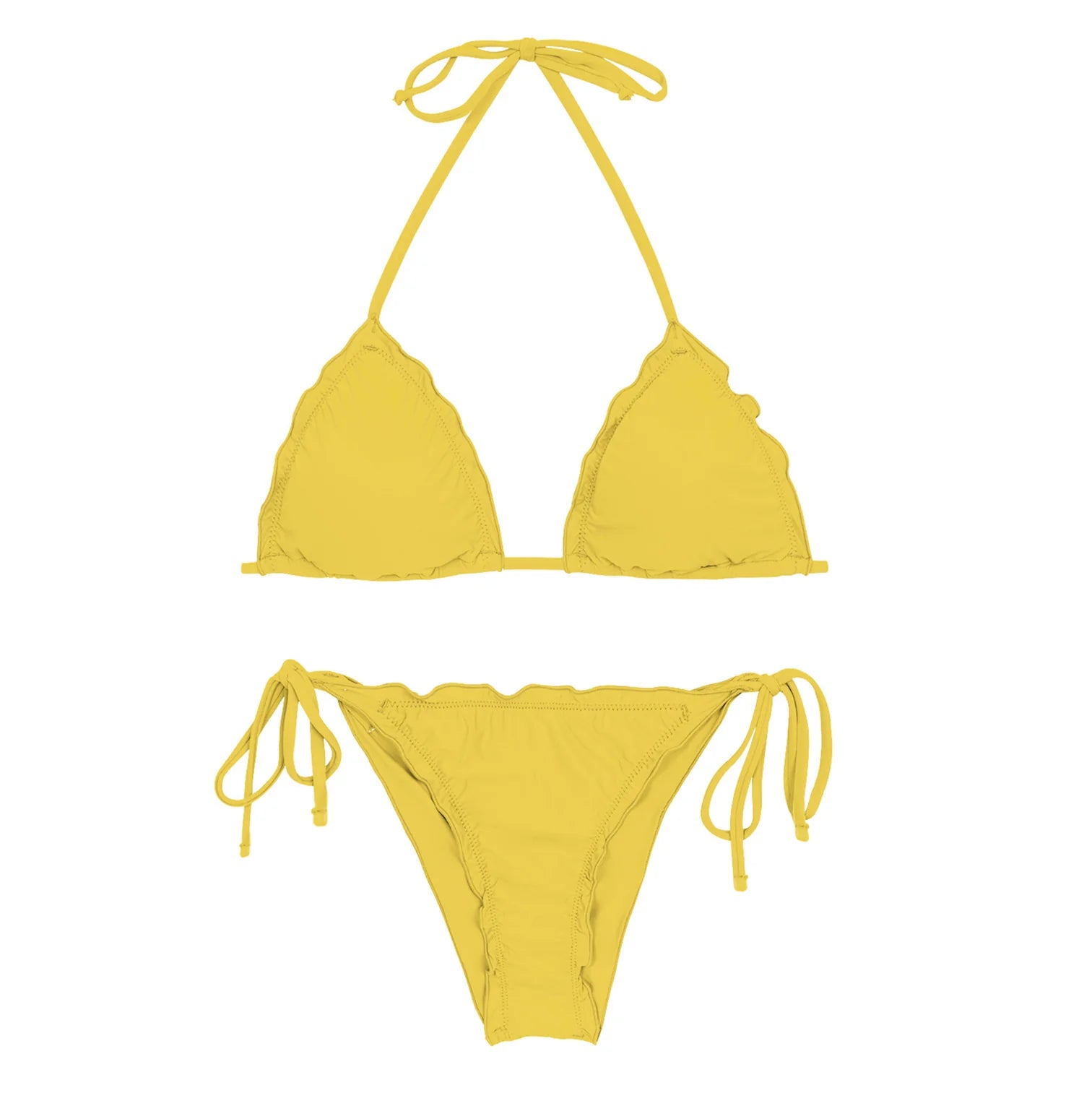 Biquíni Melon Eva amarelo detalhe bordado | Rio de Sol | GRINE