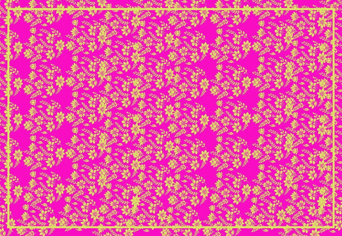 Canga Praia Brasil | Pareo Fuchsia Flores Amarelas 145x100cm