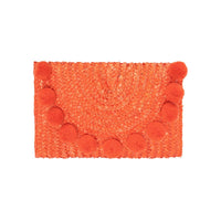 Clutch de palha com pompons - Grine Store | Bijuterias