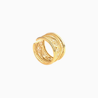 Anel GRINE ajustável em banho de ouro com design de filigrana inspirado no tradicional Coração de Viana