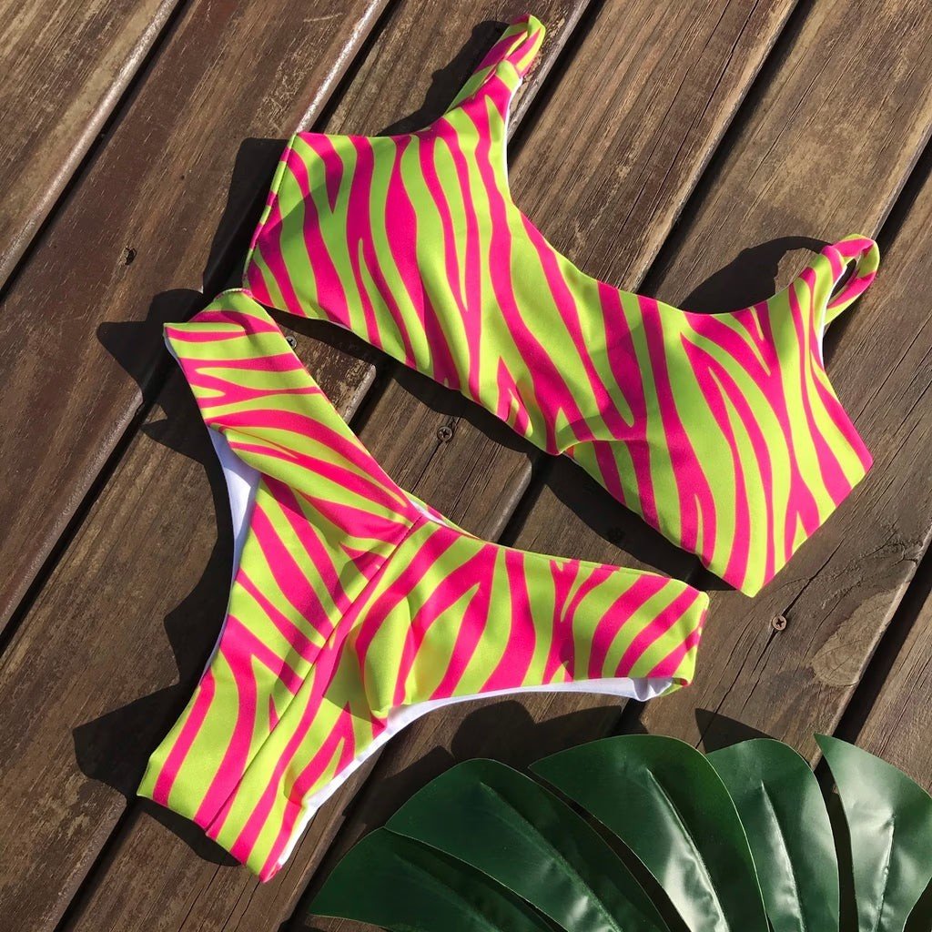 Biquíni Zebra Rosa | Top & Asa Delta | GRINE BEACHWEAR - GRINE