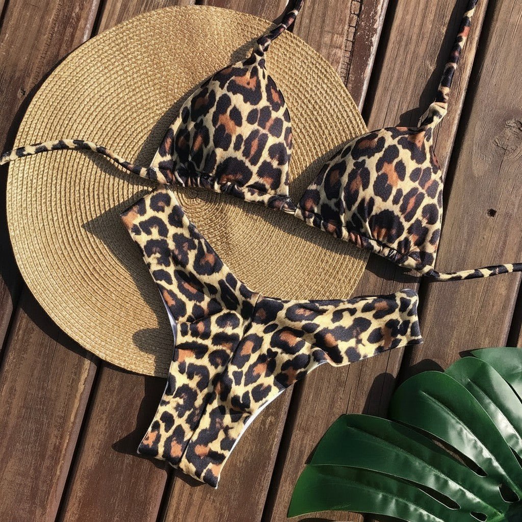Biquíni Leo Animal Print | Cortininha & Asa Delta | GRINE BEACHWEAR - GRINE