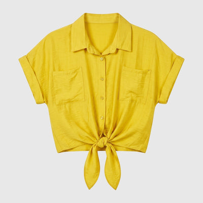 Camisa de Manga Curta com Nó - GRINE
