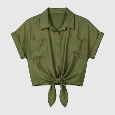 Camisa de Manga Curta com Nó - GRINE