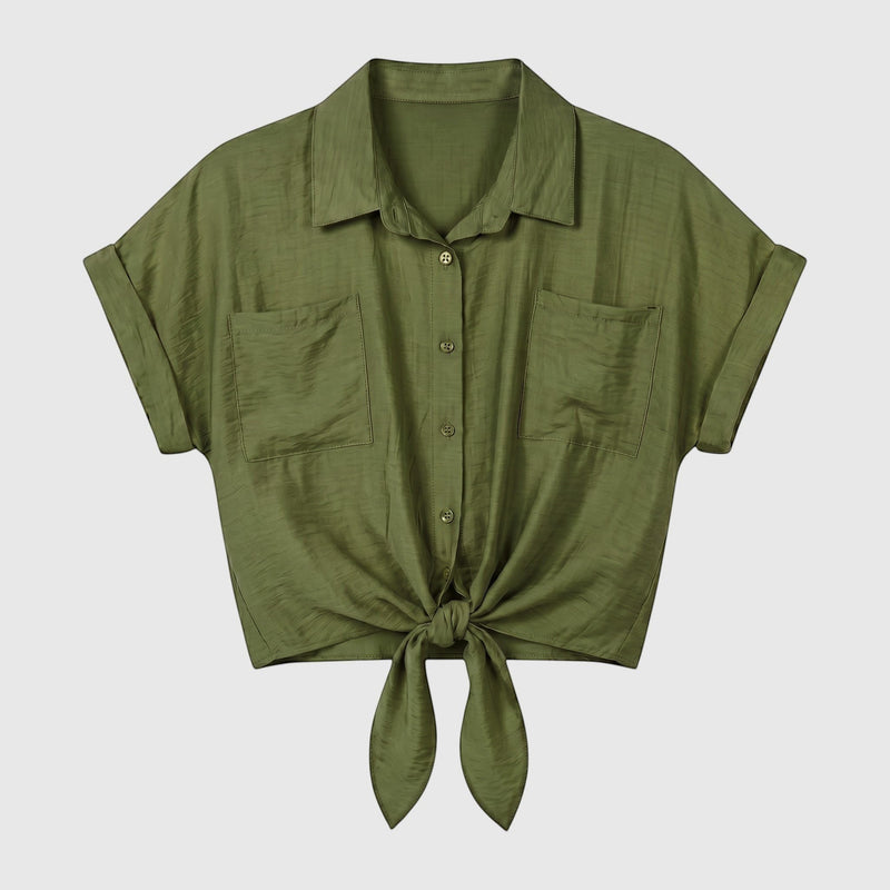 Camisa de Manga Curta com Nó - GRINE
