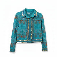 Casaco Boho Chic Turquesa - GRINE