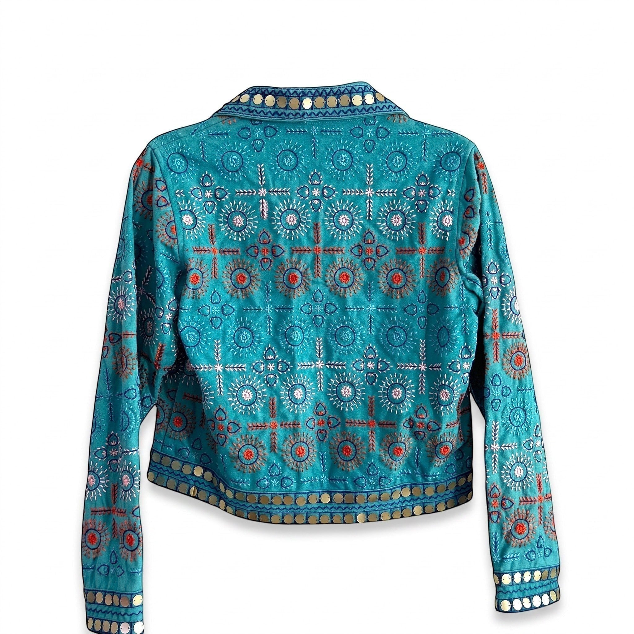 Casaco Boho Chic Turquesa - GRINE