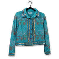 Casaco Boho Chic Turquesa - GRINE