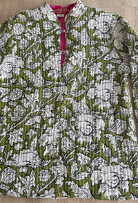 Casaco-Kimono Algodão Reversivel | Verde
