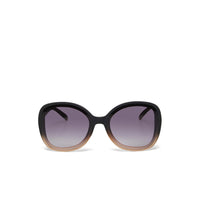 Óculos de sol GRINE OKKIA ANNA com armação preta e rosa em acetato e lentes degradê polarizadas com proteção UV400.