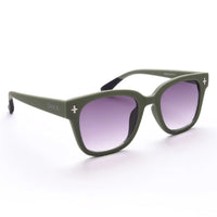 Óculos de sol GRINE OKKIA Giovanni com armação verde em acetato e lentes degradê, design moderno com detalhes em cruz