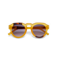 Óculos de sol GRINE OKKIA ZENO com armação em acetato Yellow Havana e lentes pretas polarizadas categoria 3