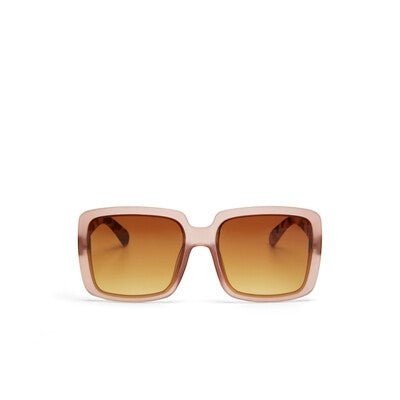Óculos de sol GRINE OKKIA Alessia com armação quadrada Pink Havana em acetato e lentes castanhas degradé polarizadas