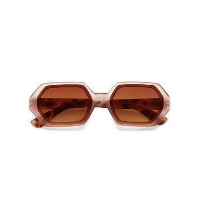 Óculos de sol GRINE OKKIA ANDREA com armação em acetato Pink Havana e lentes castanhas degradé polarizadas