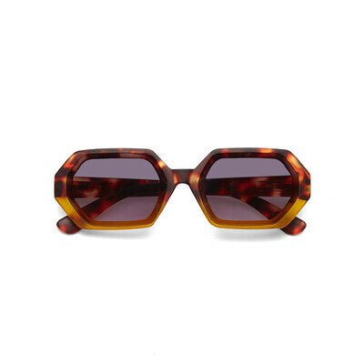 Óculos de sol GRINE OKKIA ANDREA com armação em acetato padrão tartaruga amarelo e castanho e lentes degradé