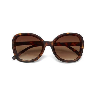 Óculos de sol GRINE OKKIA ANNA com armação em acetato padrão tartaruga Classic Havana e lentes castanhas degradé.