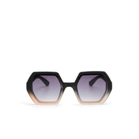Óculos de sol GRINE OKKIA EMMA com armação geométrica preta e rosa em acetato e lentes polarizadas com proteção UV400