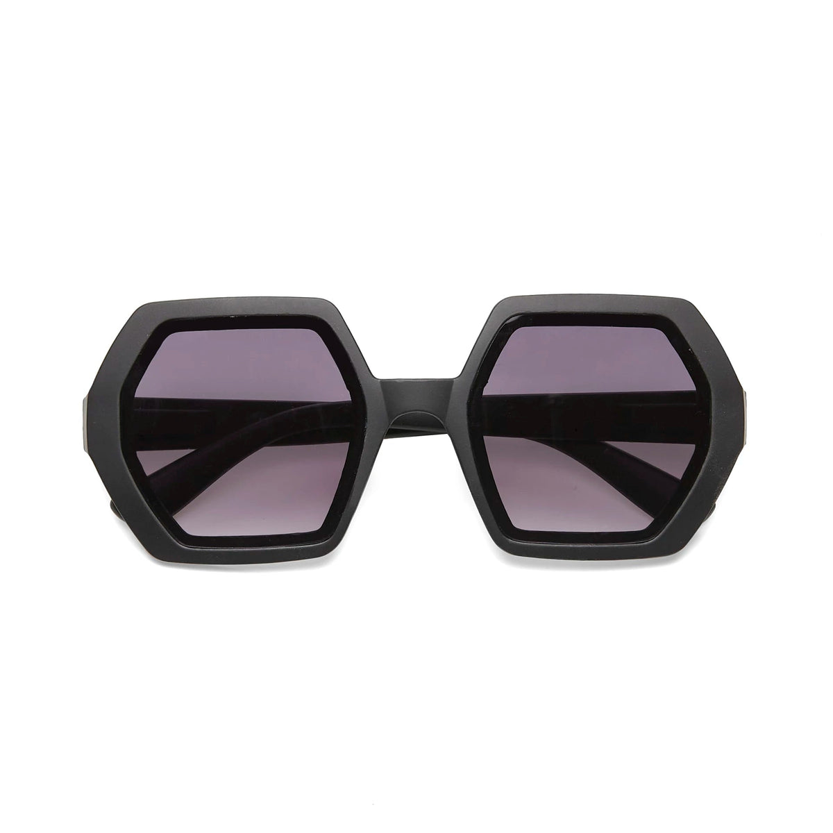 Óculos de sol GRINE OKKIA EMMA com armação hexagonal preta em acetato e lentes polarizadas categoria 3