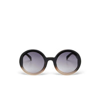 Óculos de sol GRINE OKKIA Monica com armação redonda preta e lentes degradé em acetato premium com proteção UV400
