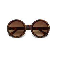 Óculos de sol GRINE OKKIA Monica redondos com armação tartaruga em acetato e lentes castanhas polarizadas UV400