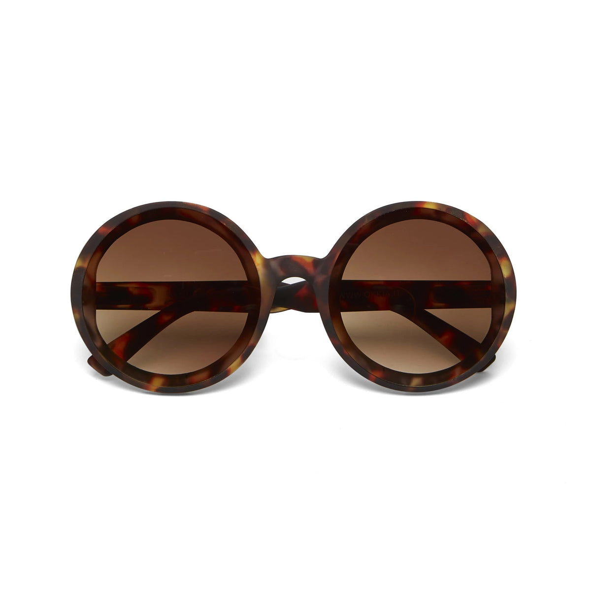 Óculos de sol GRINE OKKIA Monica redondos com armação tartaruga em acetato e lentes castanhas polarizadas UV400