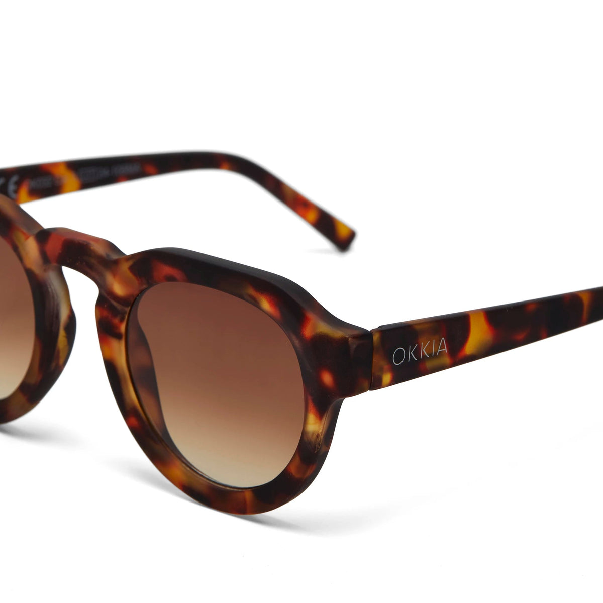 Óculos de sol GRINE OKKIA ZENO com armação em acetato padrão tartaruga Classic Havana e lentes castanhas polarizadas
