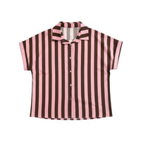 Camisa de Algodão Riscas Rosa - GRINE