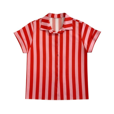 Camisa de Algodão Riscas Rosa - GRINE