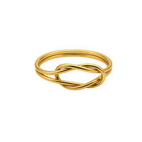 Pulseira Infinity GRINE dourada flexível com conector de cobre em forma de nó, feita à mão e impermeável