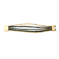 Pulseira Phuket GRINE em pele verde escuro com contas de cobre e fecho magnético hipoalergénico
